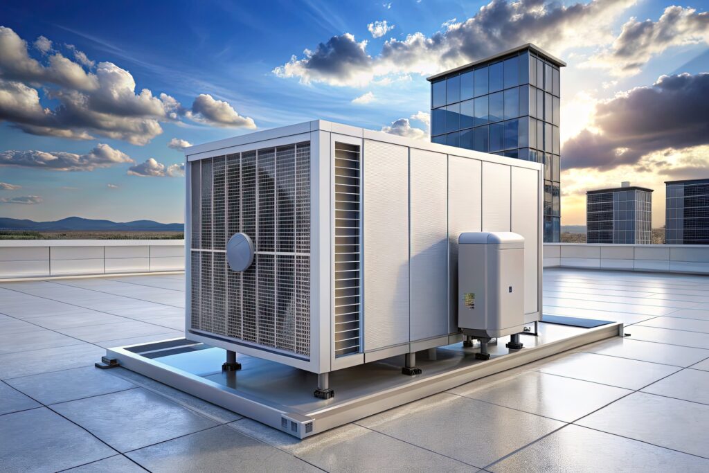 modern commercial building rooftop HVAC